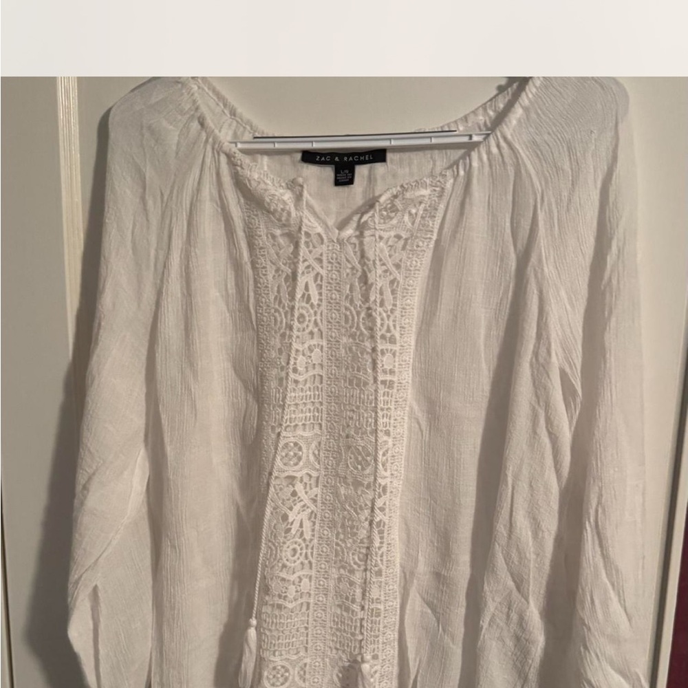 Zac & Rachel Women's White Textured Blouse